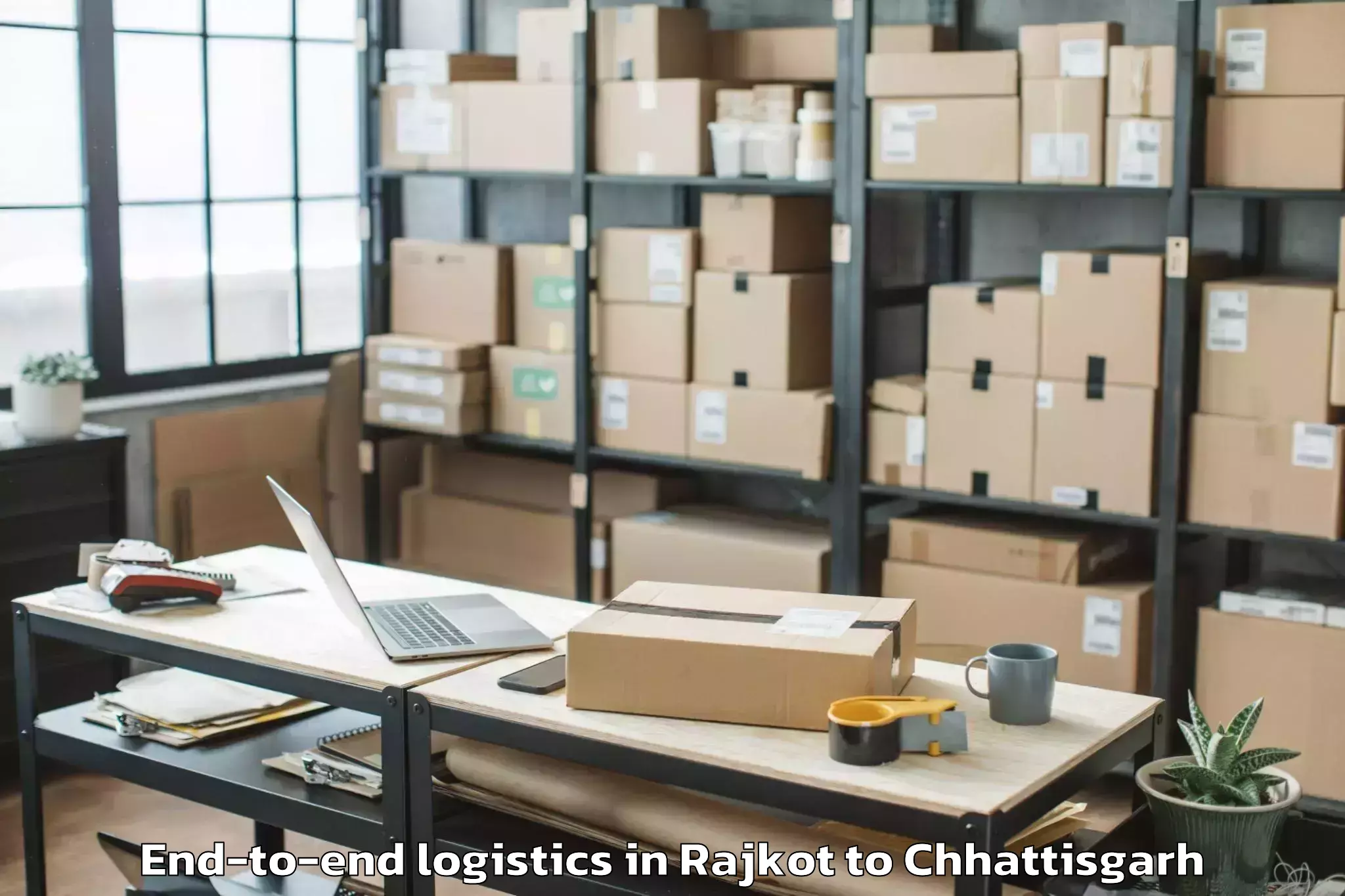 Top Rajkot to Dharamjaigarh End To End Logistics Available